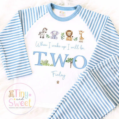 Blue Safari Personalised Birthday Pyjamas