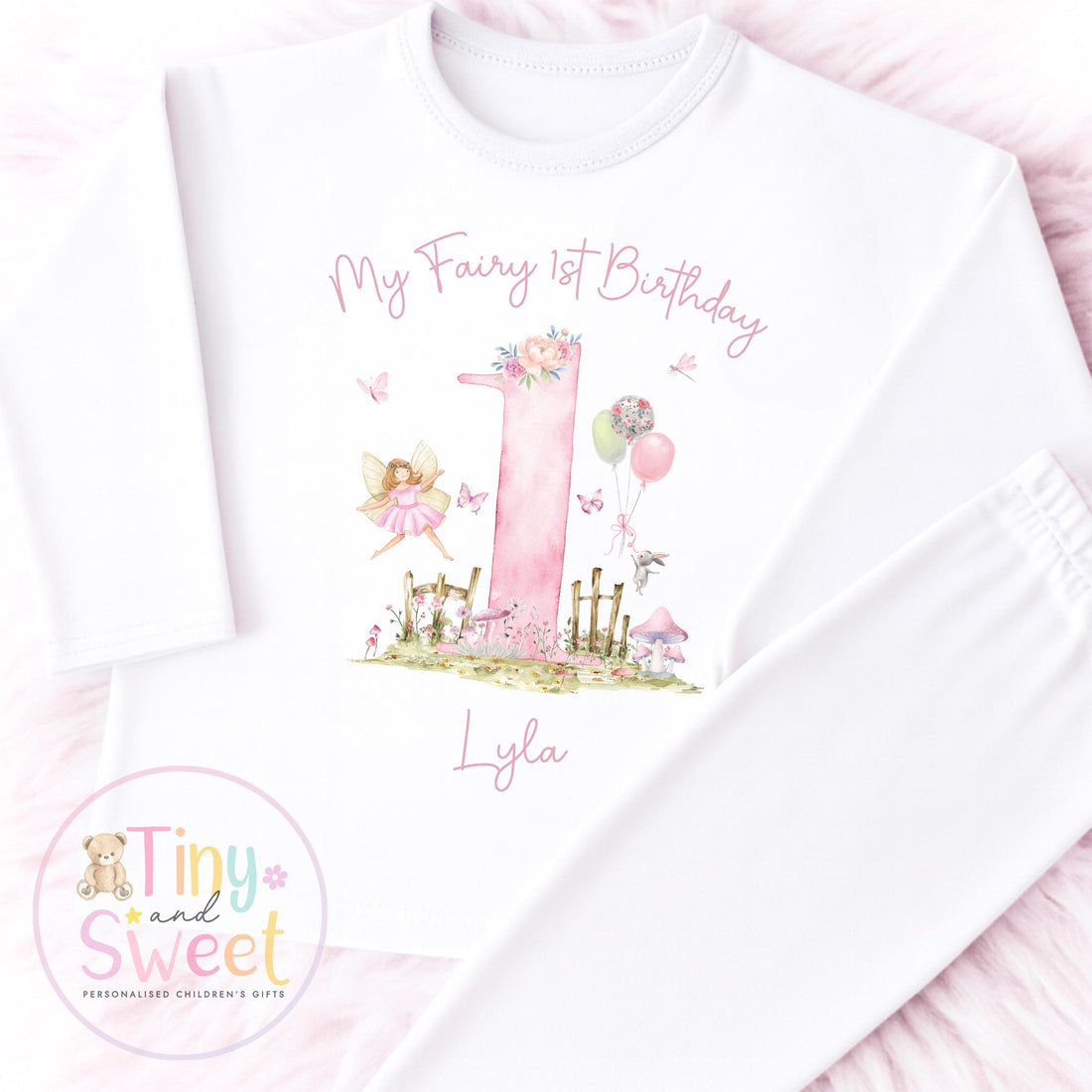 Personalised Fairy First Birthday Pyjamas, Fairy Birthday Pyjamas, Magical Fairy 1st Birthday PJs, Whimsical Fairy Birthday Pyjamas