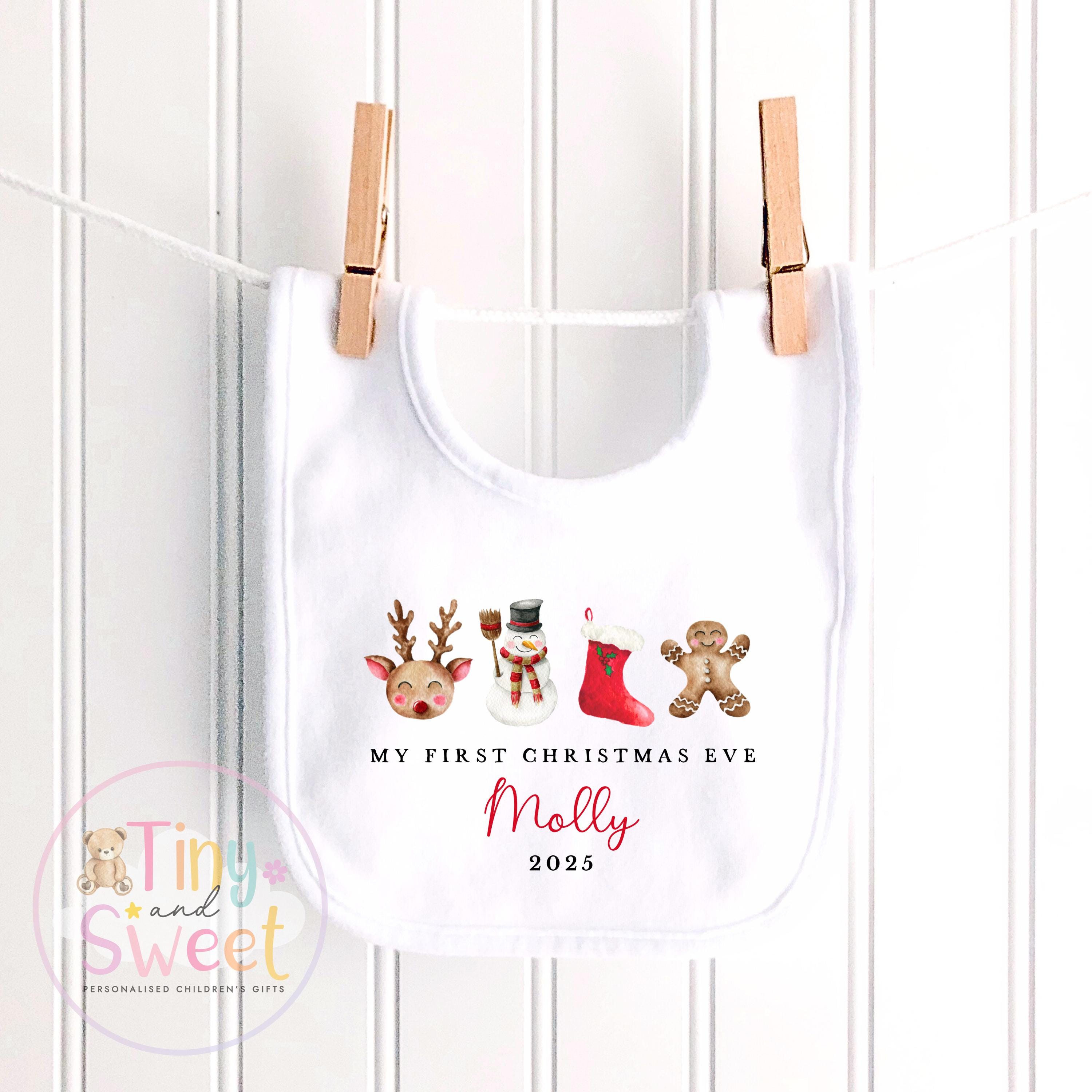 Personalised Babies First Christmas Eve Sleepsuit, Babies 1st Xmas Eve Gift Idea, Pyjamas, 1st Xmas Babygrow, Christmas Outfit for baby