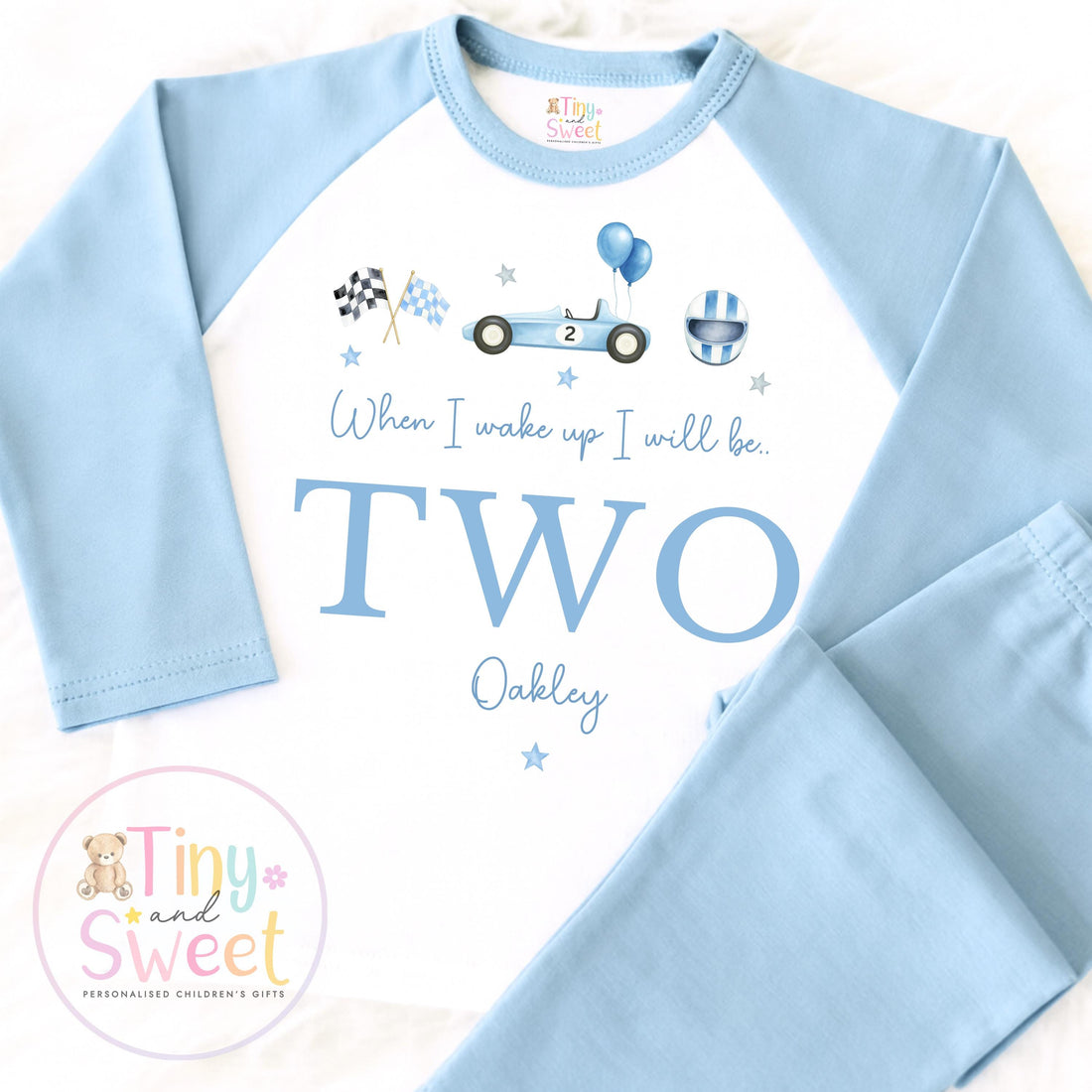Blue Racer Personalised Birthday Pyjamas