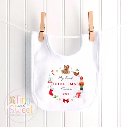 First Christmas Baby Grow , My First Christmas, Custom Name Sleepsuit, Baby’s First Christmas, Personalised Christmas Baby Outfit