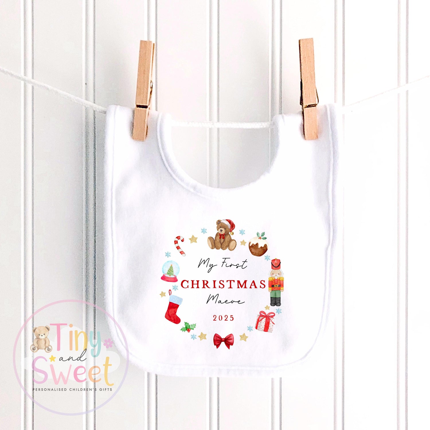 First Christmas Baby Grow , My First Christmas, Custom Name Sleepsuit, Baby’s First Christmas, Personalised Christmas Baby Outfit