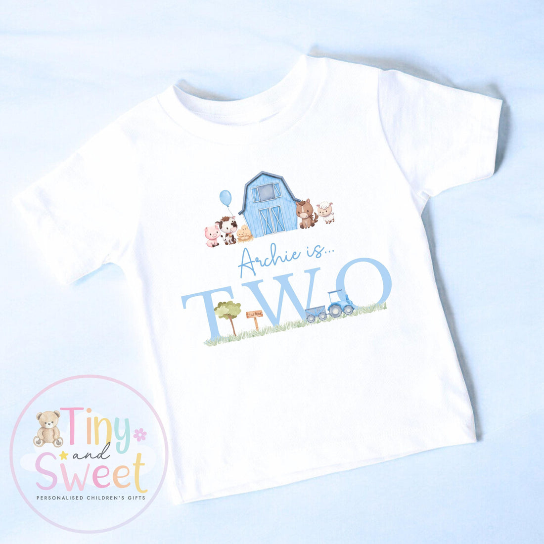 Personalised Farm Birthday T Shirt, Custom Farm Birthday Tee, 1st, 2nd, 3rd, 4th, Farms, Farmyard Animals Birthday T-Shirt