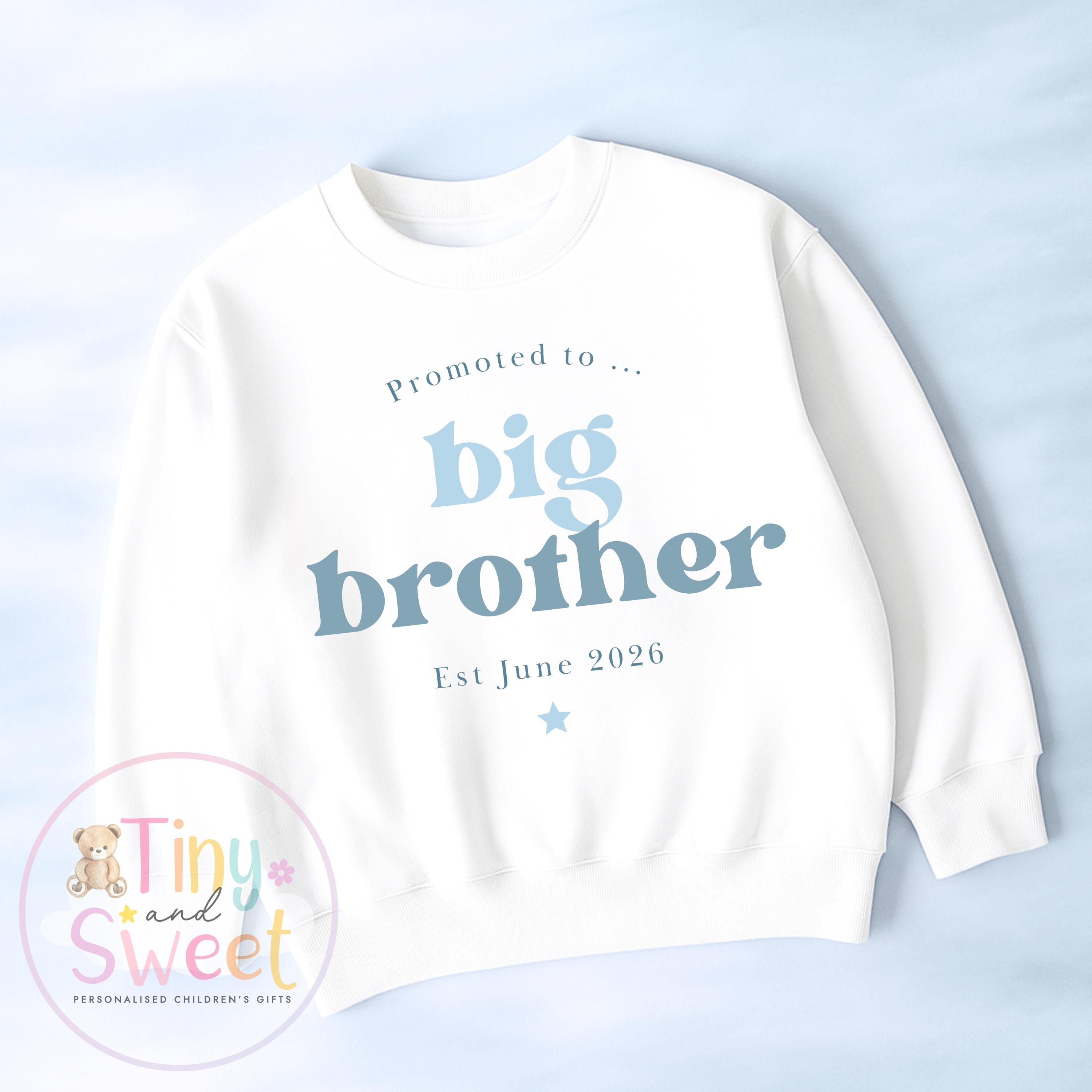 Big Brother Personalised Sweatshirt - Big Brother Announcement - Promoted to Big Brother - Sibling Gift - Big Brother T Shirt