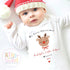 My First Christmas Cute Reindeer Sleepsuit: Personalised Babies 1st Christmas Outfit