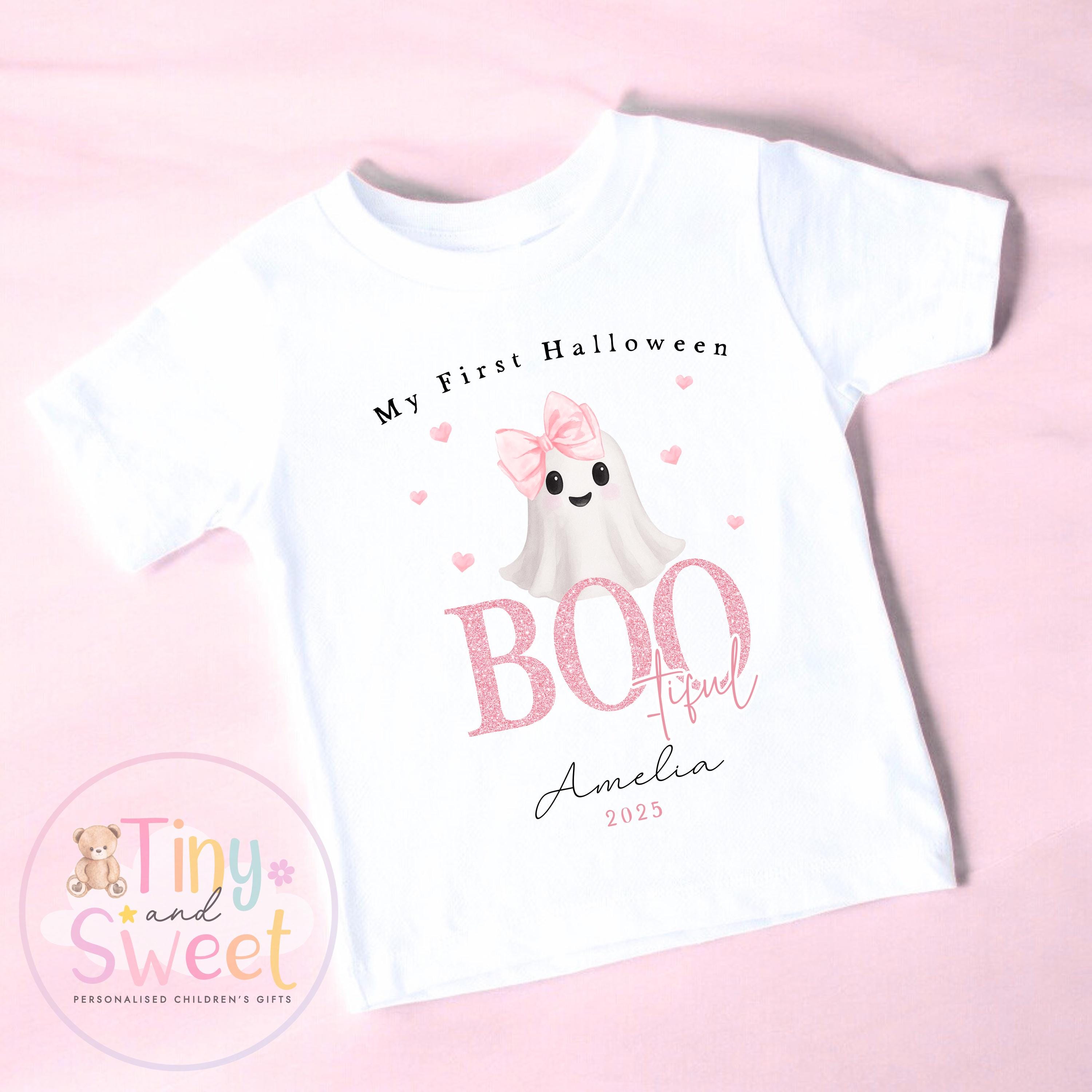 Personalised My First Halloween Sleepsuit – Bootiful –Baby’s 1st Halloween Outfit with Name – Custom Baby Grow – Halloween Baby Gift