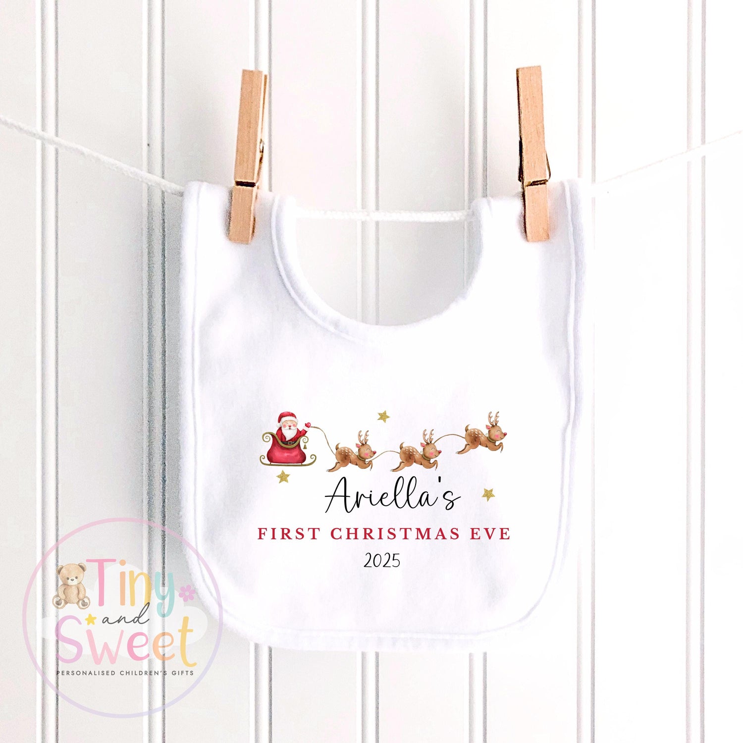 Personalised Babies First Christmas Eve Sleepsuit, Babies 1st Xmas Eve Gift Idea, Pyjamas, 1st Xmas Babygrow, Christmas Outfit for baby