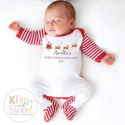Personalised Babies First Christmas Eve Sleepsuit, Babies 1st Xmas Eve Gift Idea, Pyjamas, 1st Xmas Babygrow, Christmas Outfit for baby