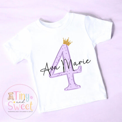 Personalised Birthday T Shirt, Number Bday Tee, Birthday Gift, Toddler Birthday Top, Child Birthday T Shirt, Birthday Keepsake, Number Top