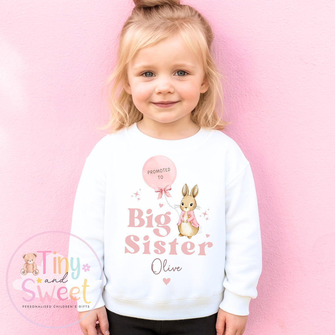 Personalised Big Sister Sweatshirt, Big Sister Reveal outfit, Announcement Gift for Siblings and Family, Big Sister Sweater