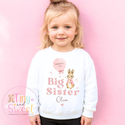 Personalised Big Sister Sweatshirt, Big Sister Reveal outfit, Announcement Gift for Siblings and Family, Big Sister Sweater