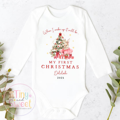 My First Christmas Sleepsuit, Personalised My First Christmas Babygrow, Baby’s 1st Christmas Outfit, Newborn Christmas Outfit, First Xmas