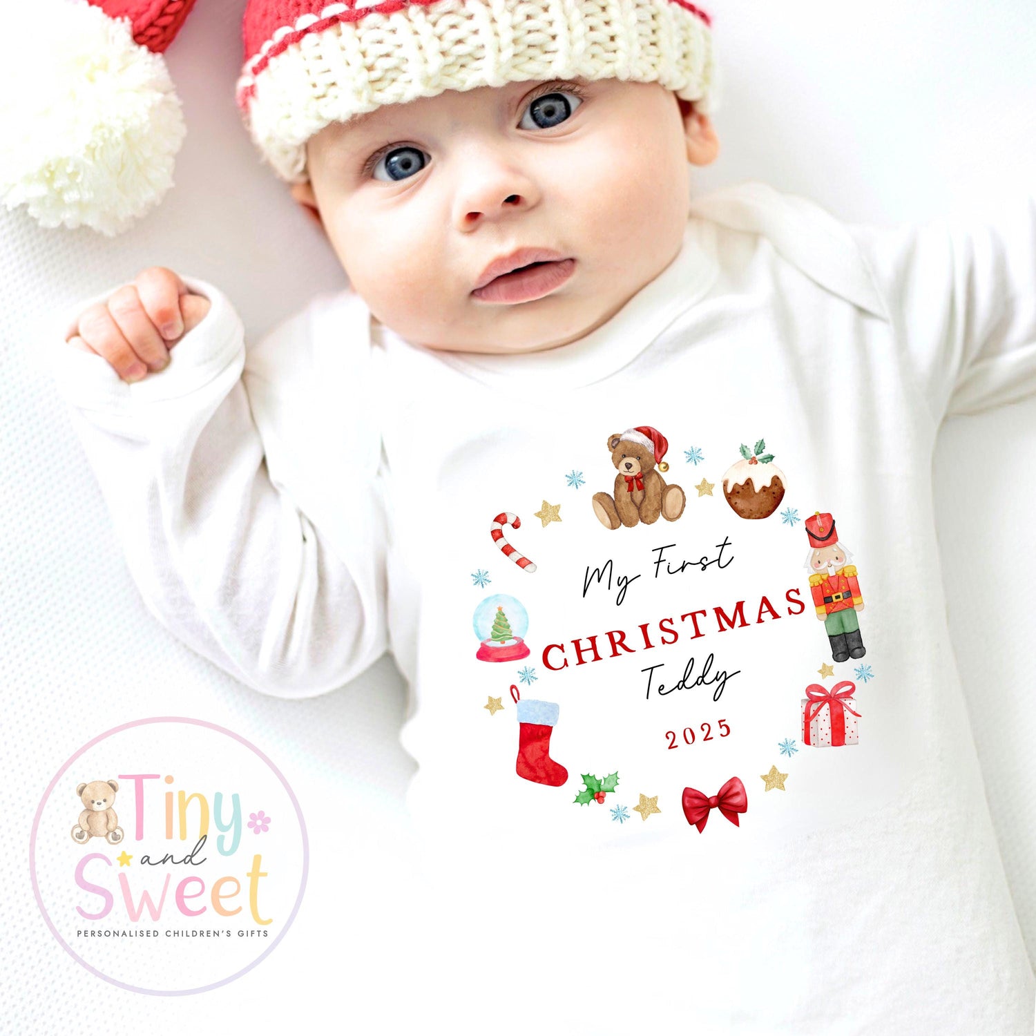 First Christmas Baby Grow , My First Christmas, Custom Name Sleepsuit, Baby’s First Christmas, Personalised Christmas Baby Outfit