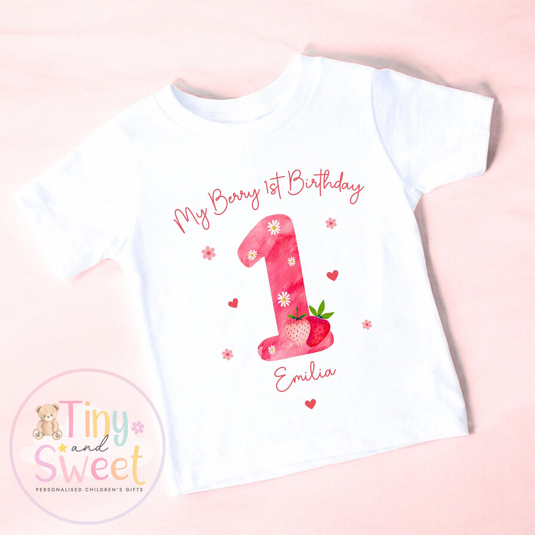 Personalised Strawberry Birthday Sweatshirt, Berry First Birthday Tee, 1st, 2nd, 3rd, 4th, Berries, Strawberies Theme Birthday T-Shirt