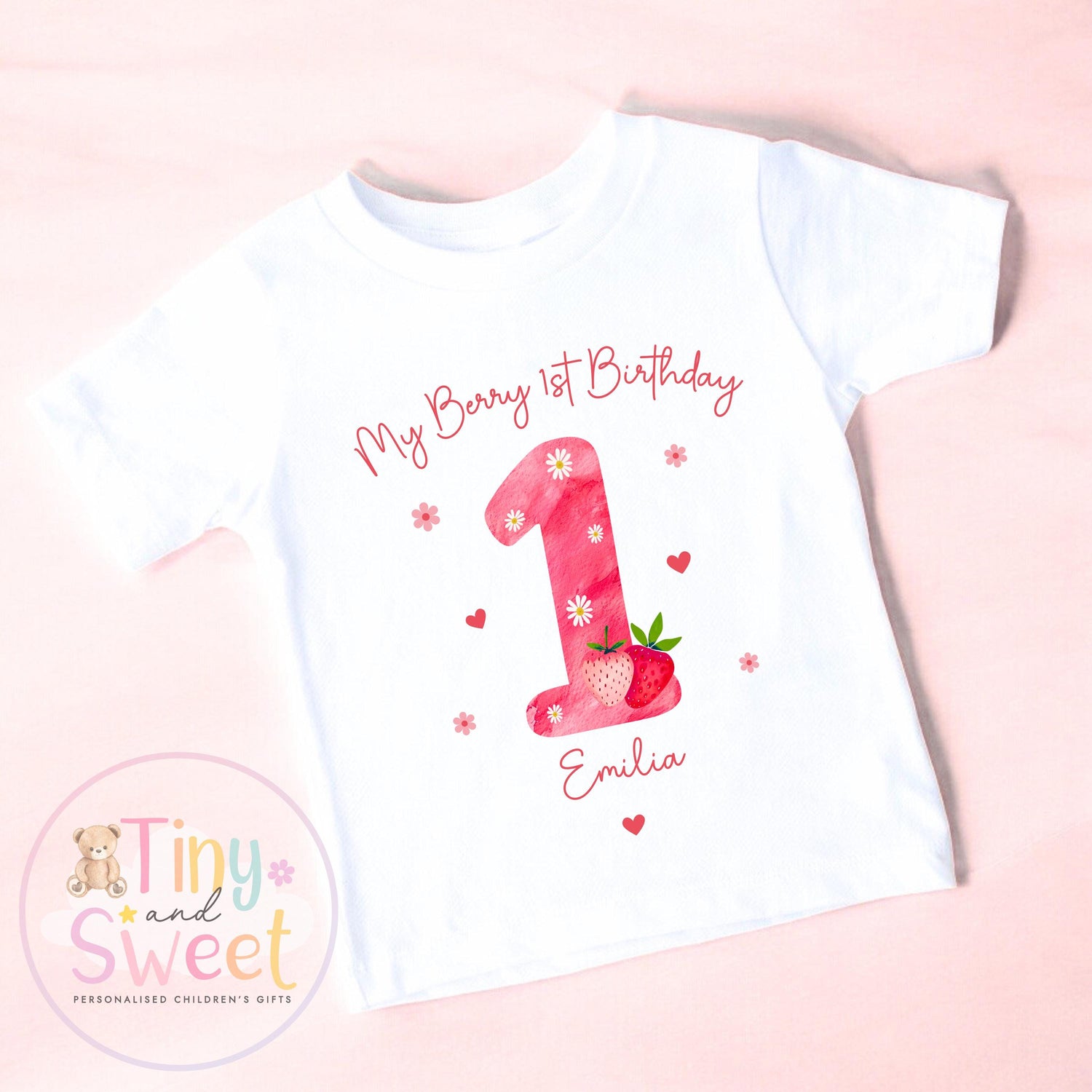 Personalised Strawberry Birthday Sweatshirt, Berry First Birthday Tee, 1st, 2nd, 3rd, 4th, Berries, Strawberies Theme Birthday T-Shirt