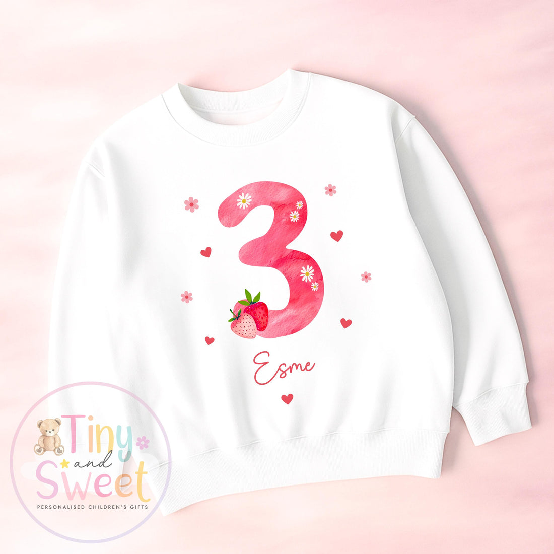Personalised Strawberry Birthday Sweatshirt, Berry First Birthday Tee, 1st, 2nd, 3rd, 4th, Berries, Strawberies Theme Birthday T-Shirt