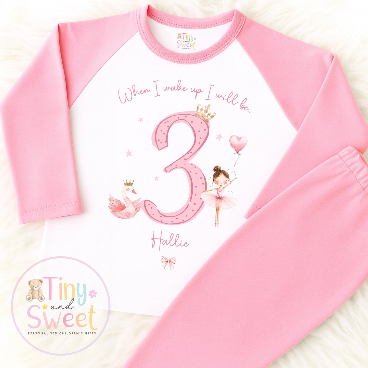 Personalised Ballerina Birthday Pyjamas – Girls ‘When I Wake Up I’ll Be…’ PJs – Toddler Birthday Pjs, Cute Ballet Princess Pyjamas