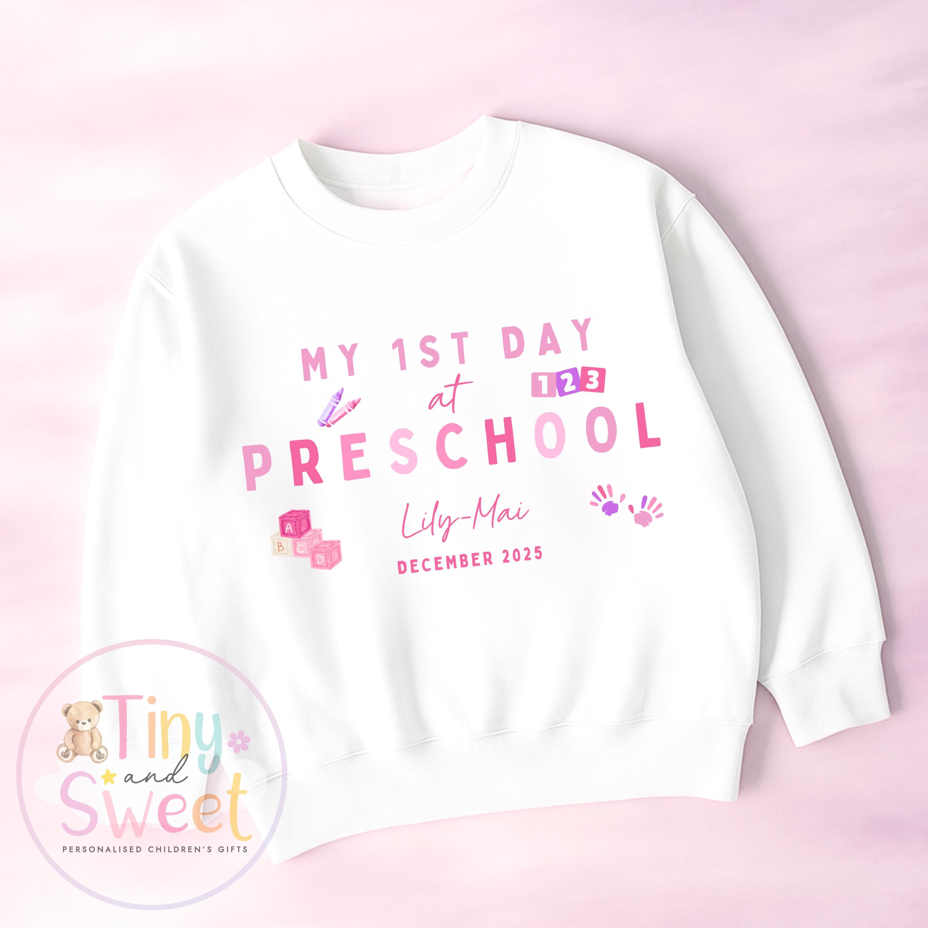 Personalised First Day at Nursery Sweatshirt– Custom Toddler Preschool, Personalised First Day of Preschool Sweater, First Day Sweatshirt