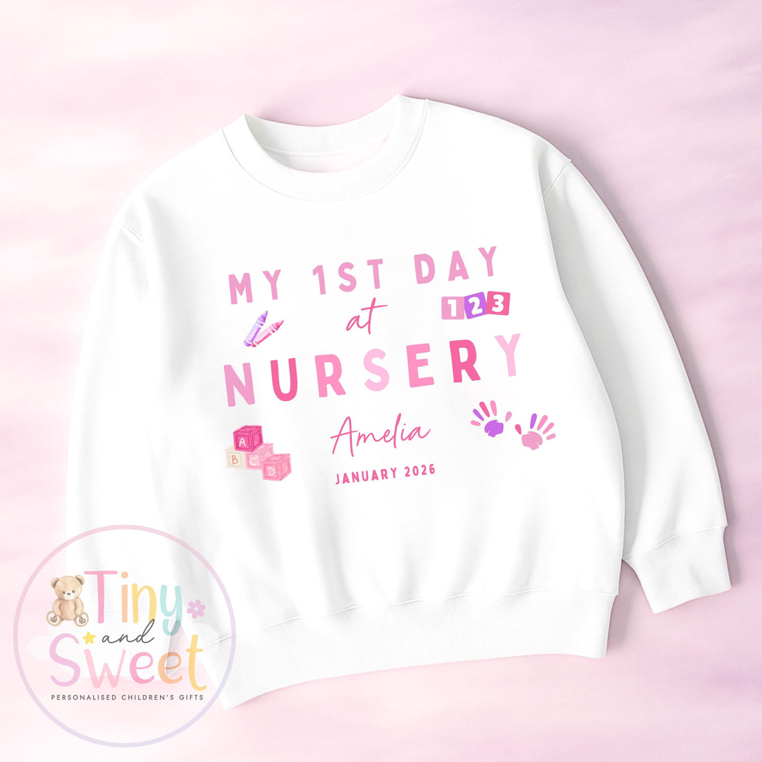 Personalised First Day at Nursery Sweatshirt– Custom Toddler Preschool, Personalised First Day of Preschool Sweater, First Day Sweatshirt