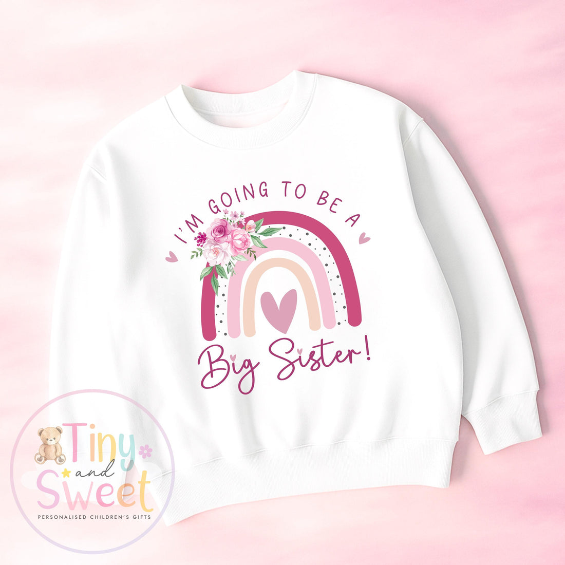 Rainbow Big Sister T-Shirt, Big Sister Reveal outfit, Announcement Gift for Siblings and Family, Rainbow Sister Tee, Sister Announcement