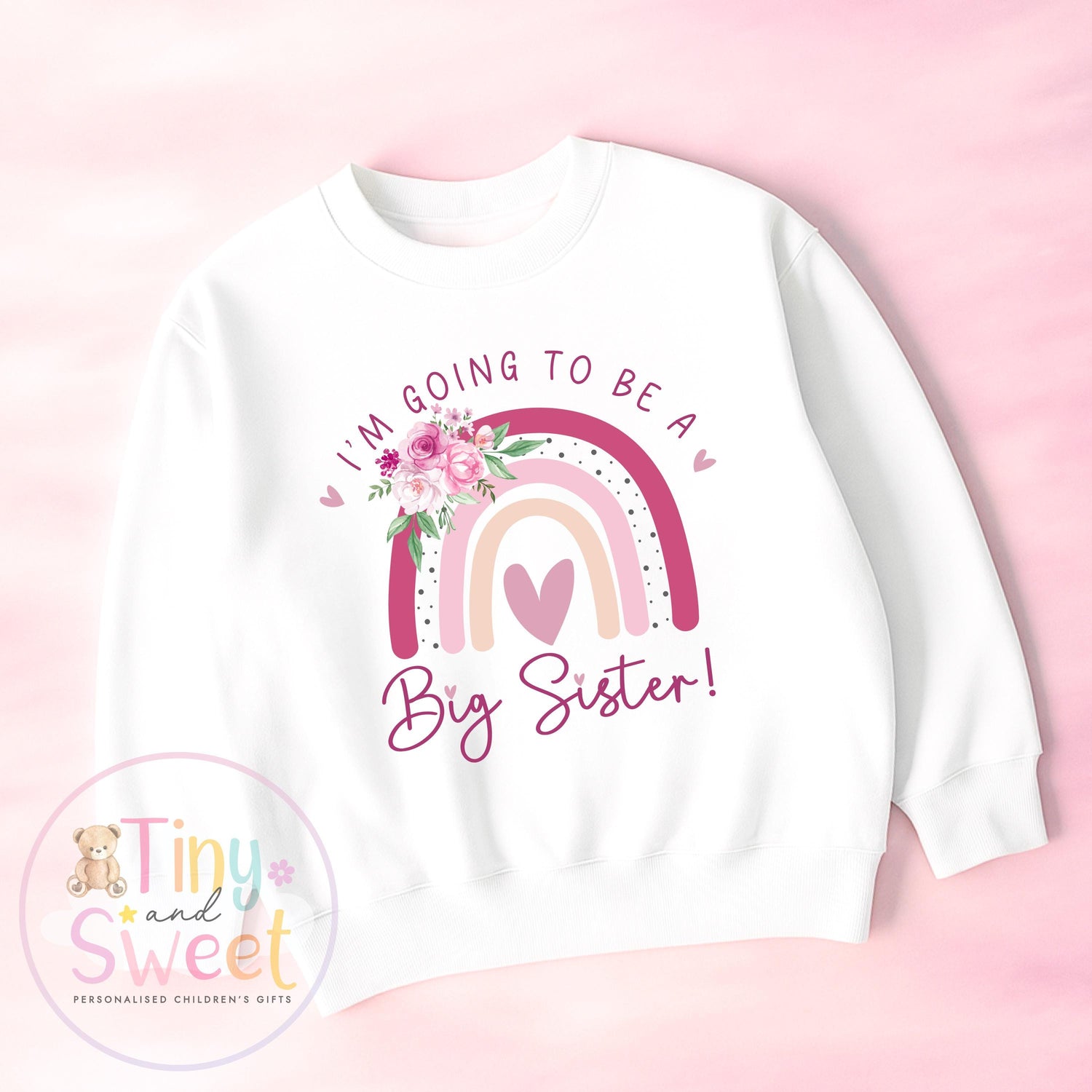 Rainbow Big Sister T-Shirt, Big Sister Reveal outfit, Announcement Gift for Siblings and Family, Rainbow Sister Tee, Sister Announcement