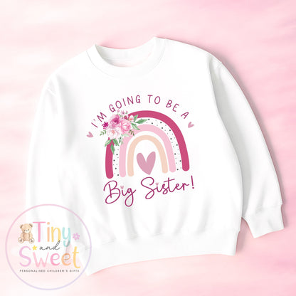 Rainbow Big Sister T-Shirt, Big Sister Reveal outfit, Announcement Gift for Siblings and Family, Rainbow Sister Tee, Sister Announcement