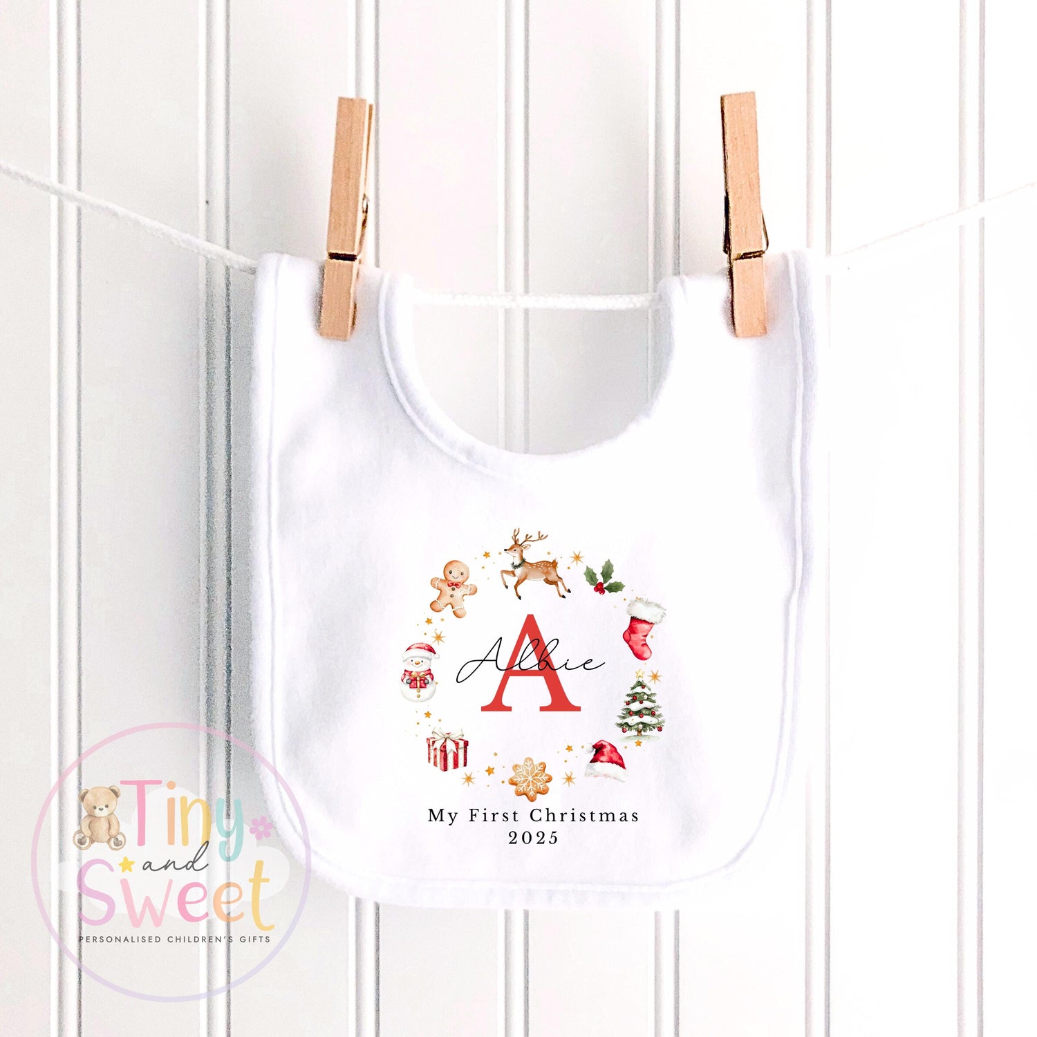 Personalised Christmas Sleepsuit, Babies first Christmas, 1st Christmas Babygrow, 1st xmas, Christmas gift for new baby