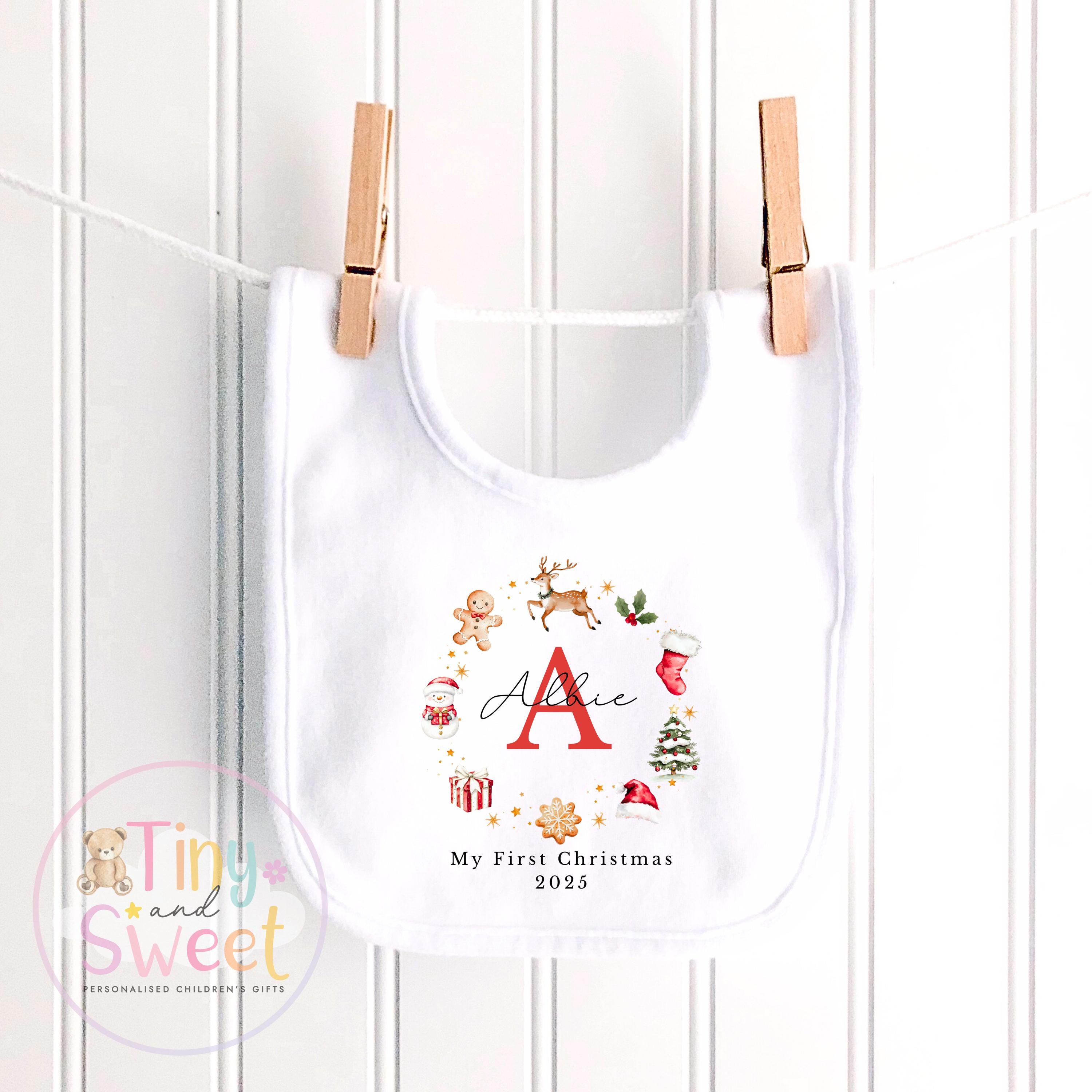 Personalised Christmas Sleepsuit, Babies first Christmas, 1st Christmas Babygrow, 1st xmas, Christmas gift for new baby