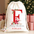 Red Santa Initial Personalised Christmas Sack