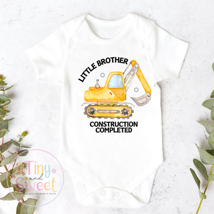 Little Brother Construction Sleepsuit, Big Brother, Little Brother, Pastel Little Brother T Shirt, Little Brother Top, Big Brother Gift