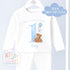 Blue Teddy Bear Birthday Pyjamas, When I Wake Up I’ll Be..., Teddy Bear Birthday PJs, Blue Boys Girls Sleepwear, Personalised Teddy Pjs