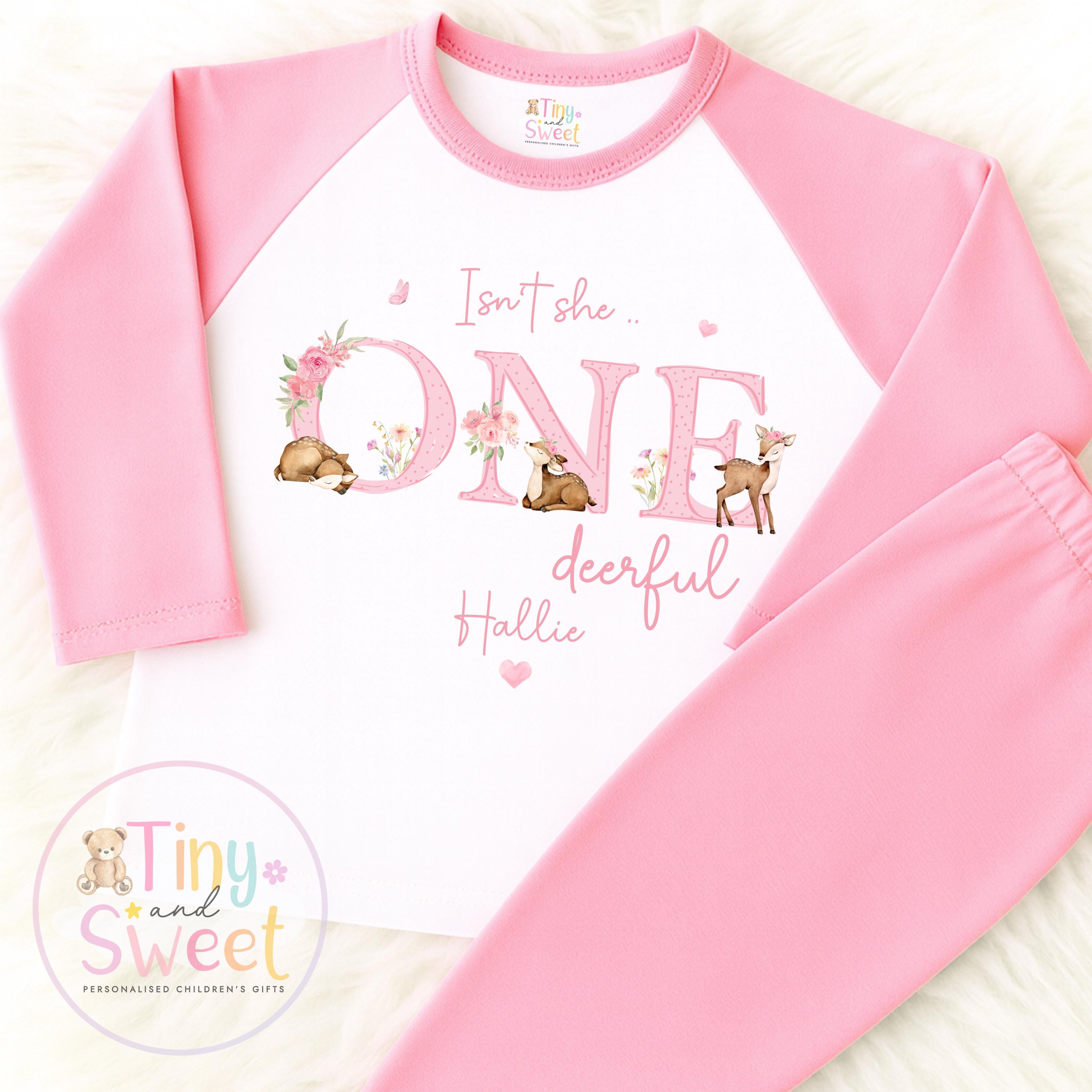 Personalised One Deer Ful Birthday Pyjamas – Girls ‘When I Wake Up I’ll Be…’ PJs – Toddler Birthday Pjs, Cute Deer Pyjamas, Onederful