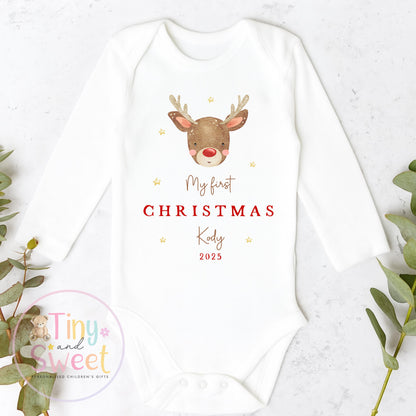 Personalised Babies First Christmas Sleepsuit, Babies 1st Xmas Gift Idea, Pyjamas, 1st Xmas Babygrow, Christmas Outfit for baby