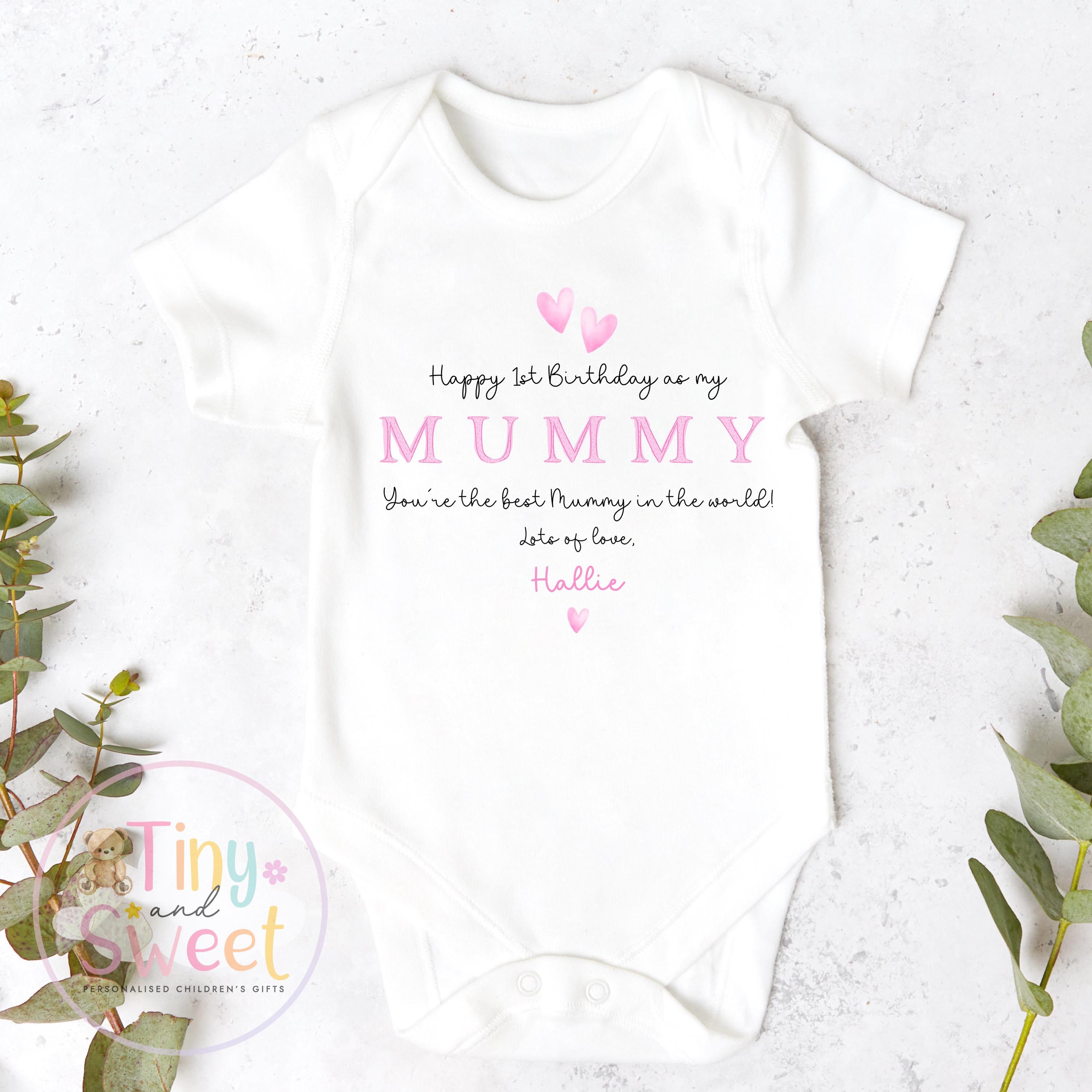 Happy Birthday Mummy, 1st Birthday as My Mummy, New Mum Gift, Mum Birthday, Mummy Birthday, Sleepsuit Babygrow Bodysuit Mum Birthday
