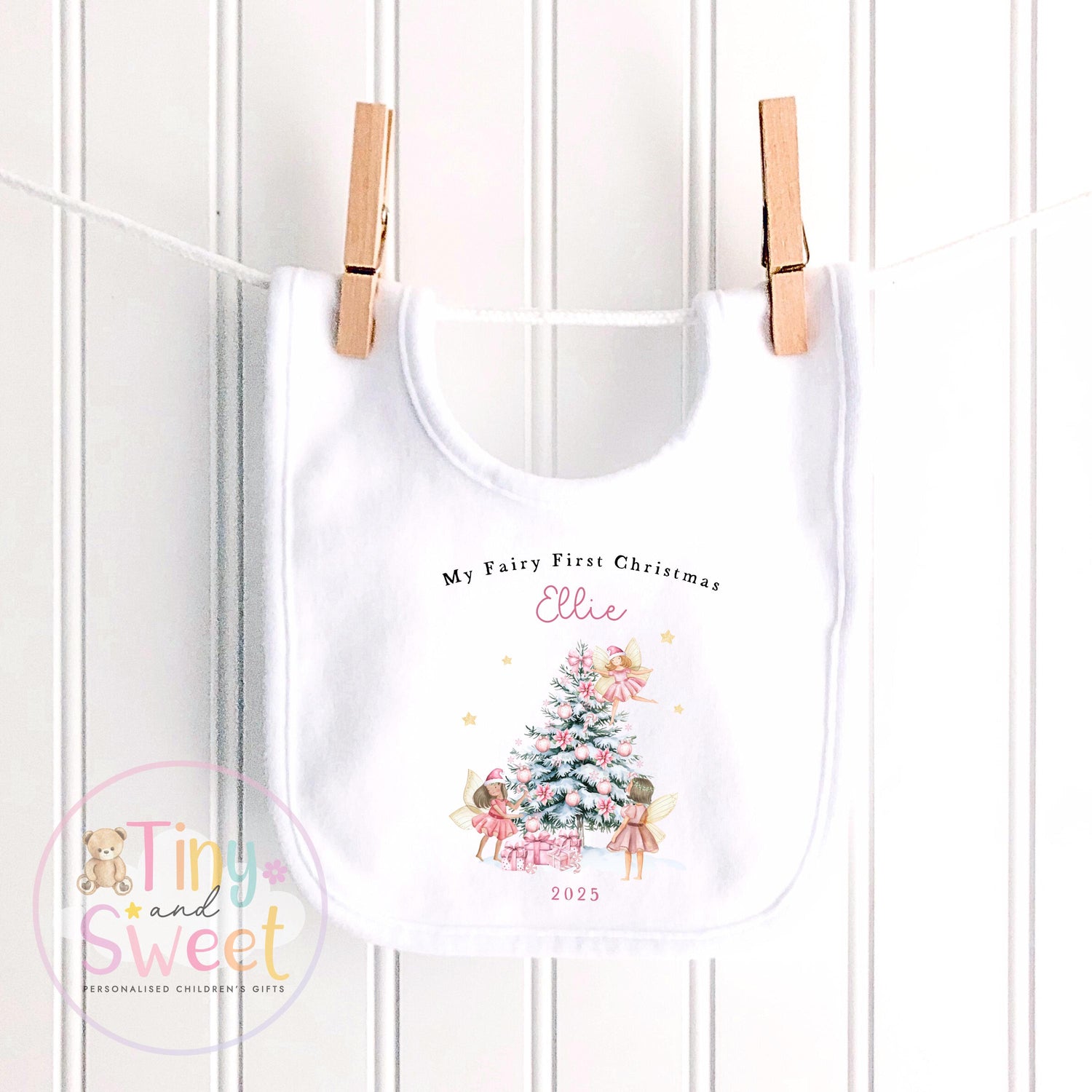 Personalised My Fairy First Christmas Sleepsuit, When I wake up it will be christmas, Babies 1st Christmas, New Baby first, Fairy Xmas