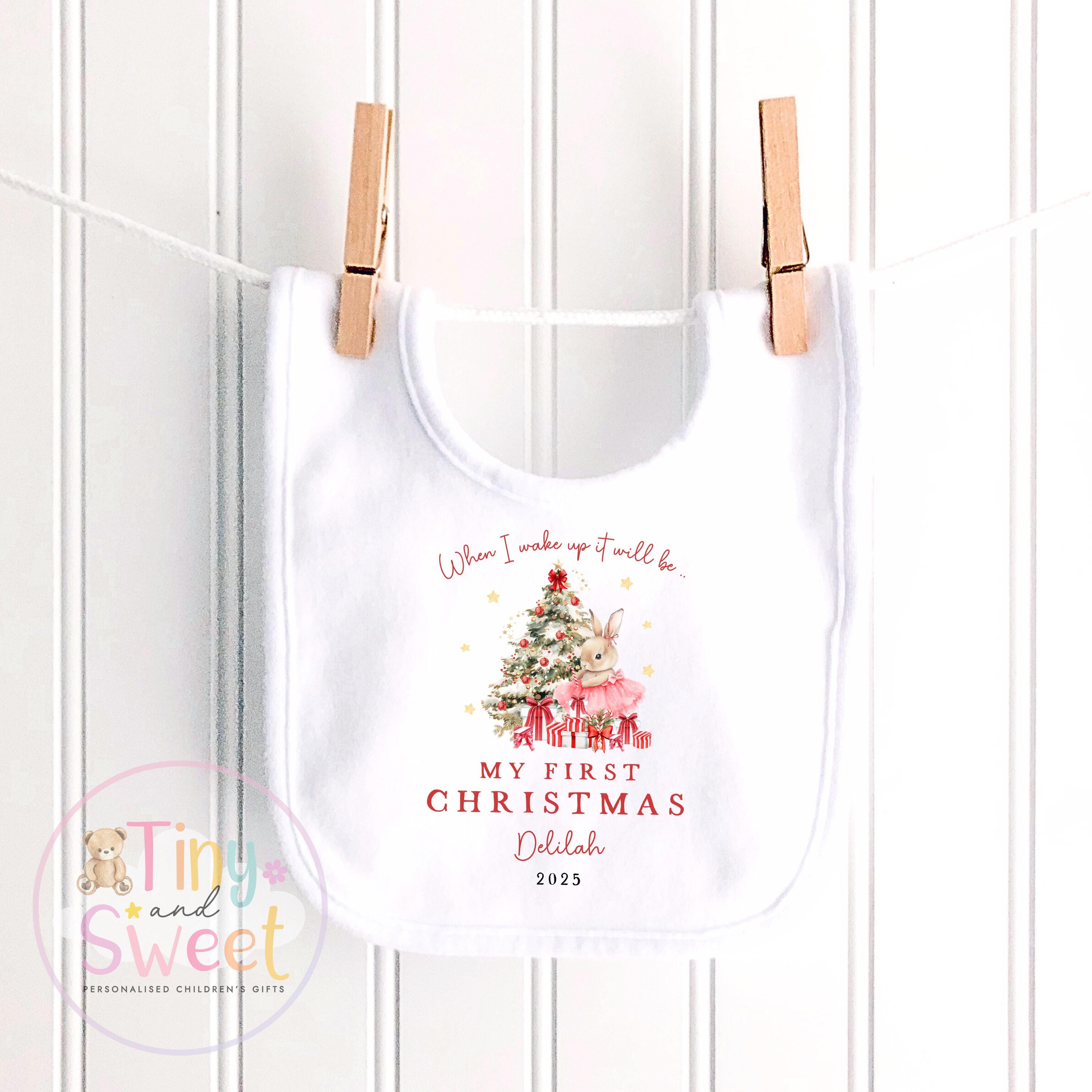 My First Christmas Sleepsuit, Personalised My First Christmas Babygrow, Baby’s 1st Christmas Outfit, Newborn Christmas Outfit, First Xmas