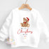 Personalised First Christmas Jumper For Baby, Christmas Sweatshirt, Santa and Reindeer, Christmas Day Jumper, Toddler Xmas Jumper