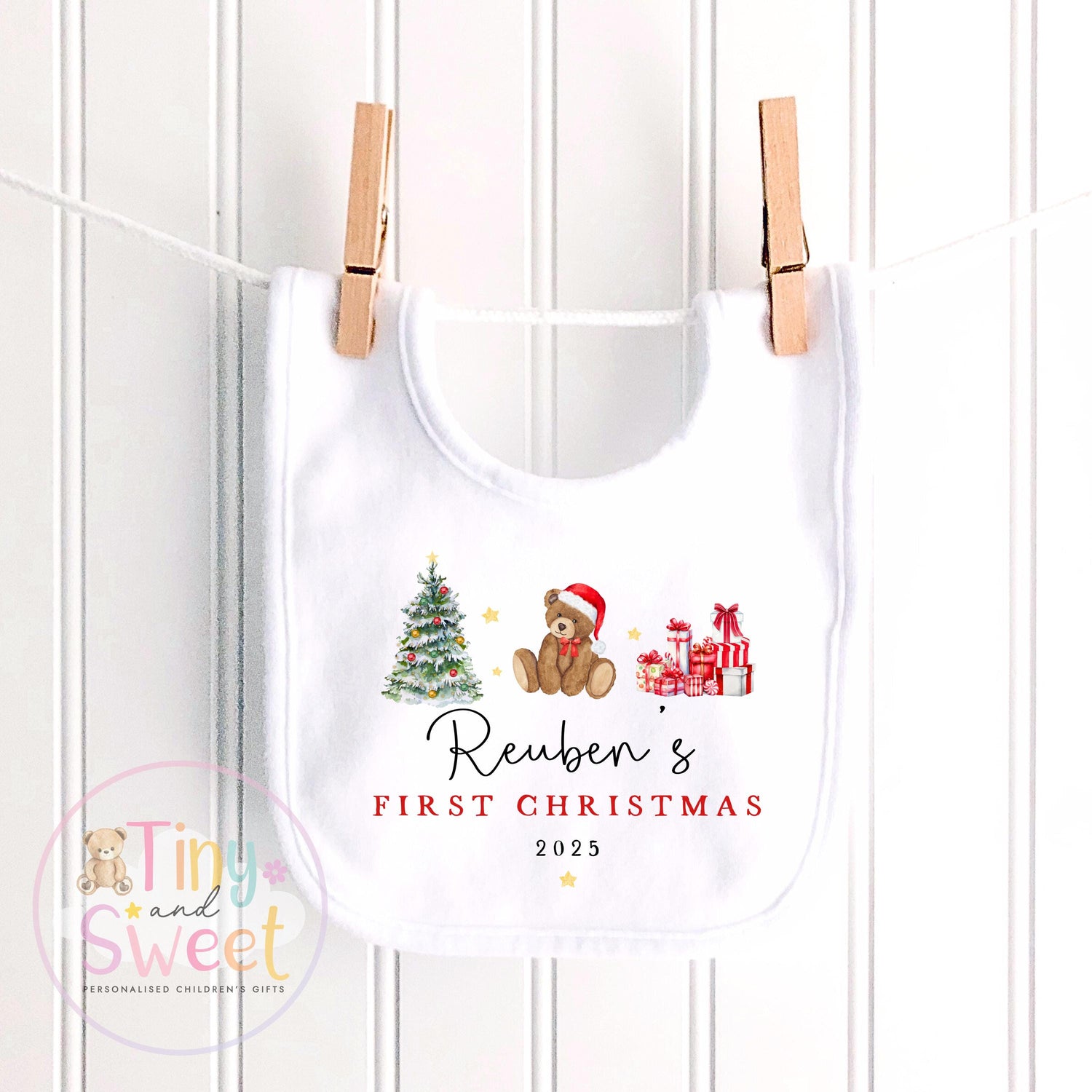 My First Christmas Sleepsuit, Personalised My First Christmas Babygrow, Baby’s 1st Christmas Outfit, Newborn Christmas Outfit, First Xmas