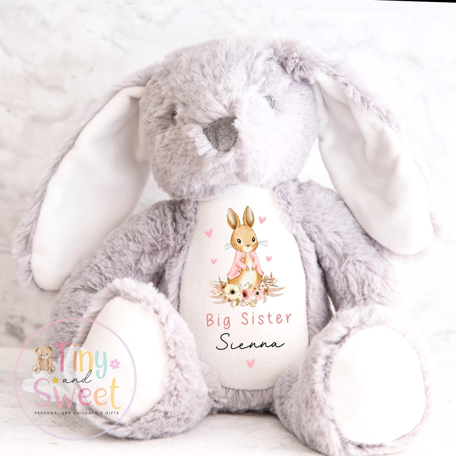 Personalised Little Sister Bunny, Big Sister Announcement, Best Big Sister, Personalised Bunny Toy, Promoted to Big Sister, Custom Bunny