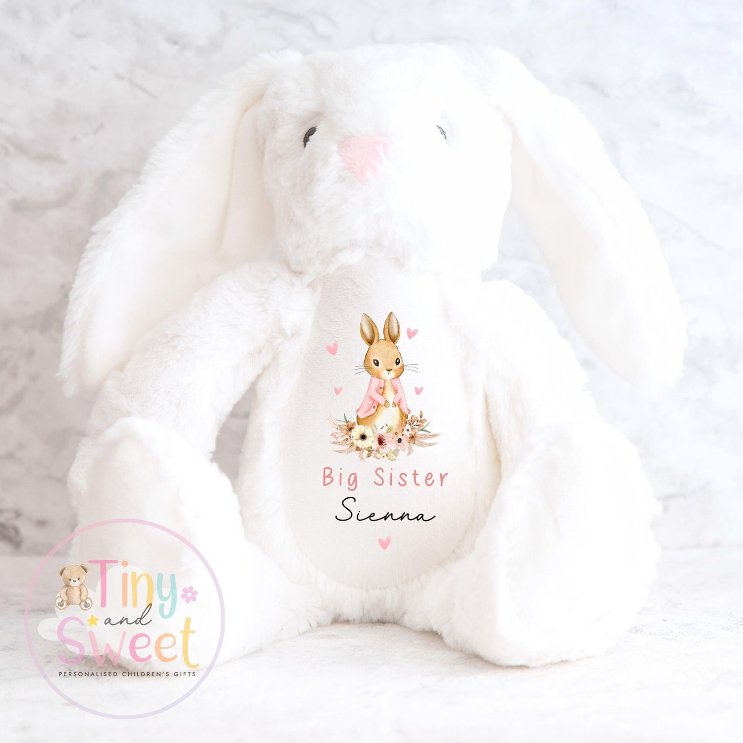 Personalised Little Sister Bunny, Big Sister Announcement, Best Big Sister, Personalised Bunny Toy, Promoted to Big Sister, Custom Bunny
