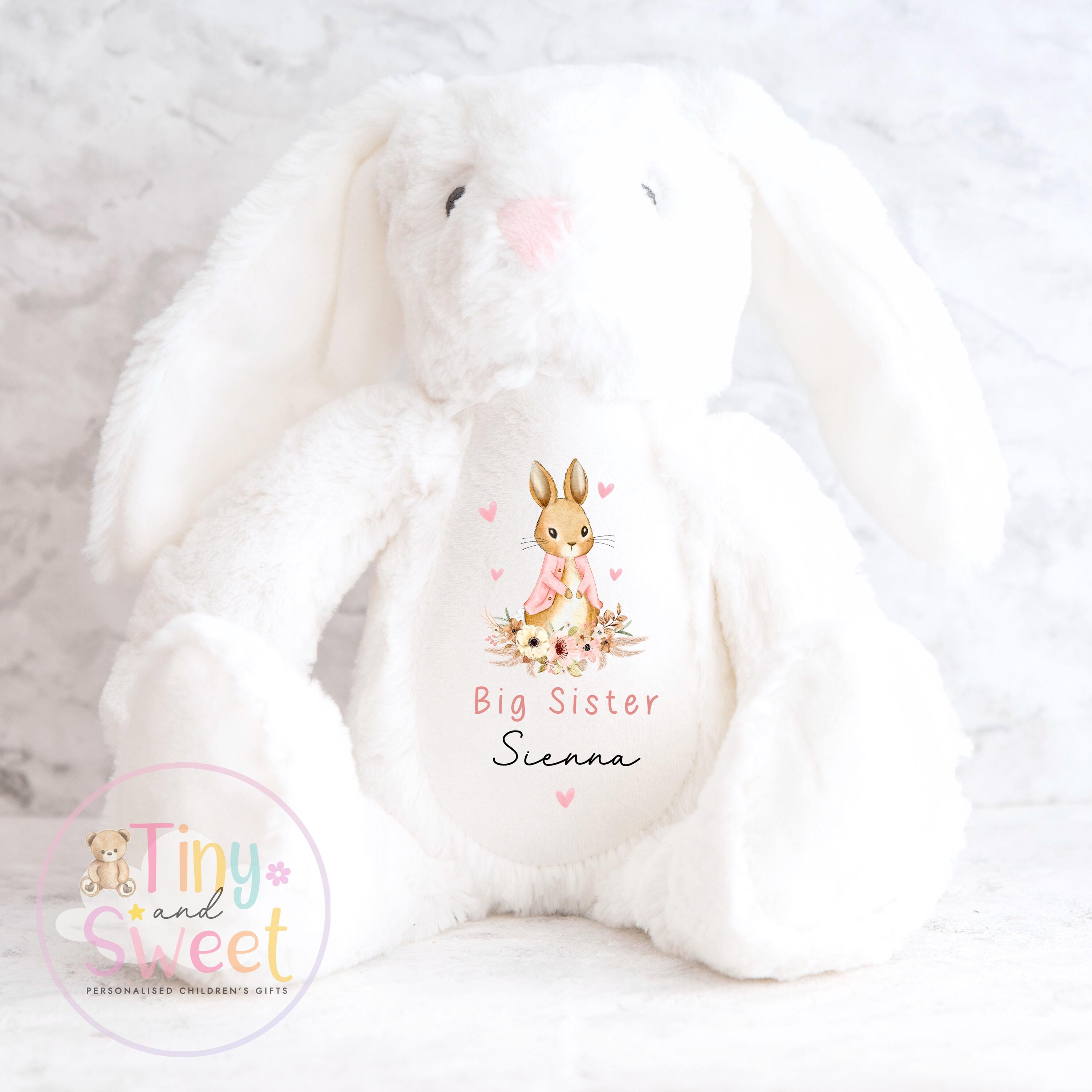 Personalised Little Sister Bunny, Big Sister Announcement, Best Big Sister, Personalised Bunny Toy, Promoted to Big Sister, Custom Bunny