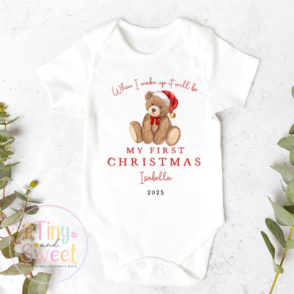Personalised First Christmas Baby Grow , My First Christmas, Custom Name Sleepsuit, Baby’s First Christmas, Xmas Baby Outfit