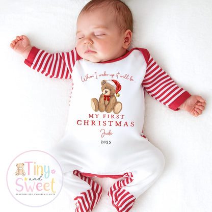Personalised First Christmas Baby Grow , My First Christmas, Custom Name Sleepsuit, Baby’s First Christmas, Xmas Baby Outfit
