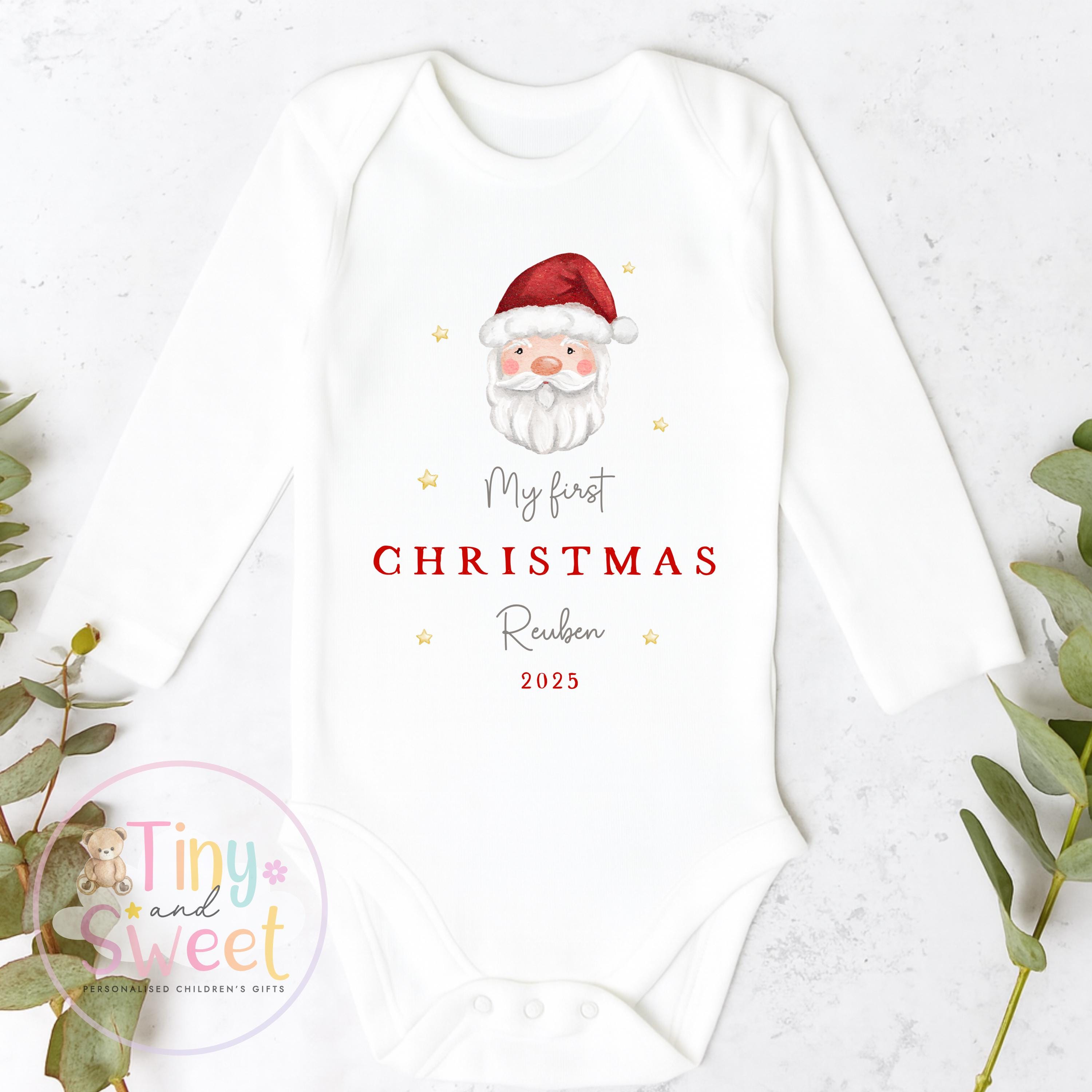 Personalised Babies First Christmas Sleepsuit, Babies 1st Xmas Gift Idea, Pyjamas, 1st Xmas Babygrow, Christmas Outfit for baby