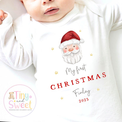 Personalised Babies First Christmas Sleepsuit, Babies 1st Xmas Gift Idea, Pyjamas, 1st Xmas Babygrow, Christmas Outfit for baby