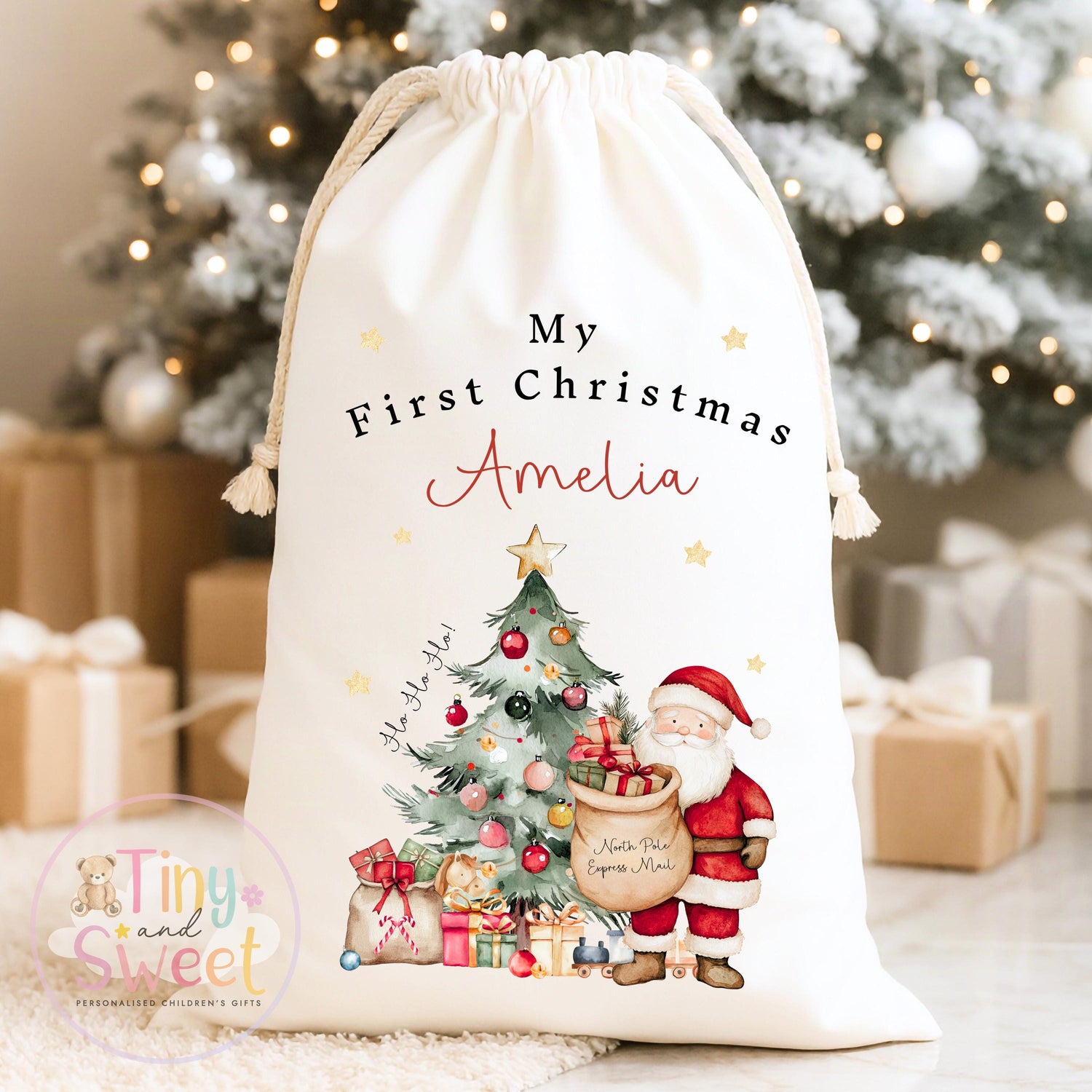 Classic Santa Personalised Christmas Sack