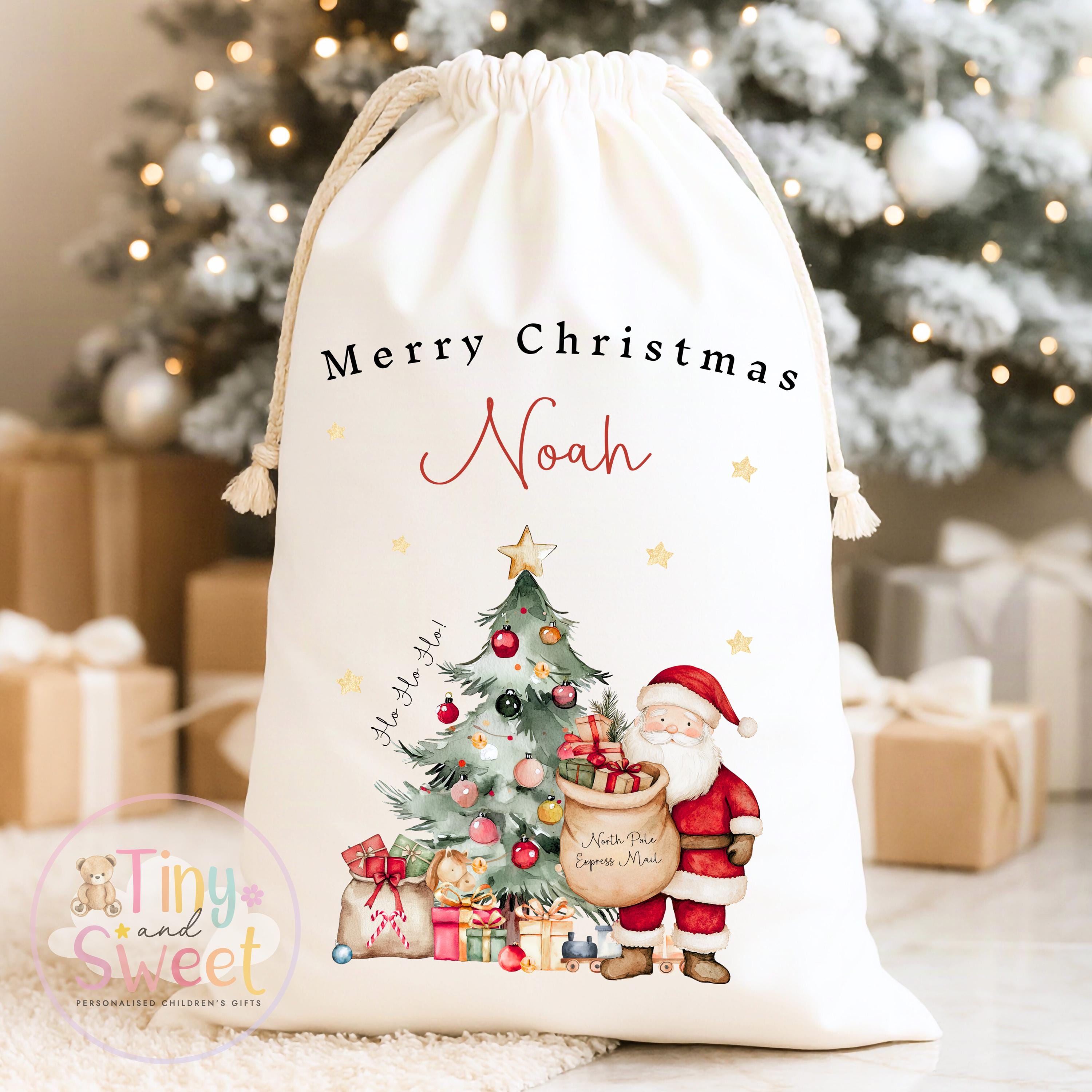 Classic Santa Personalised Christmas Sack
