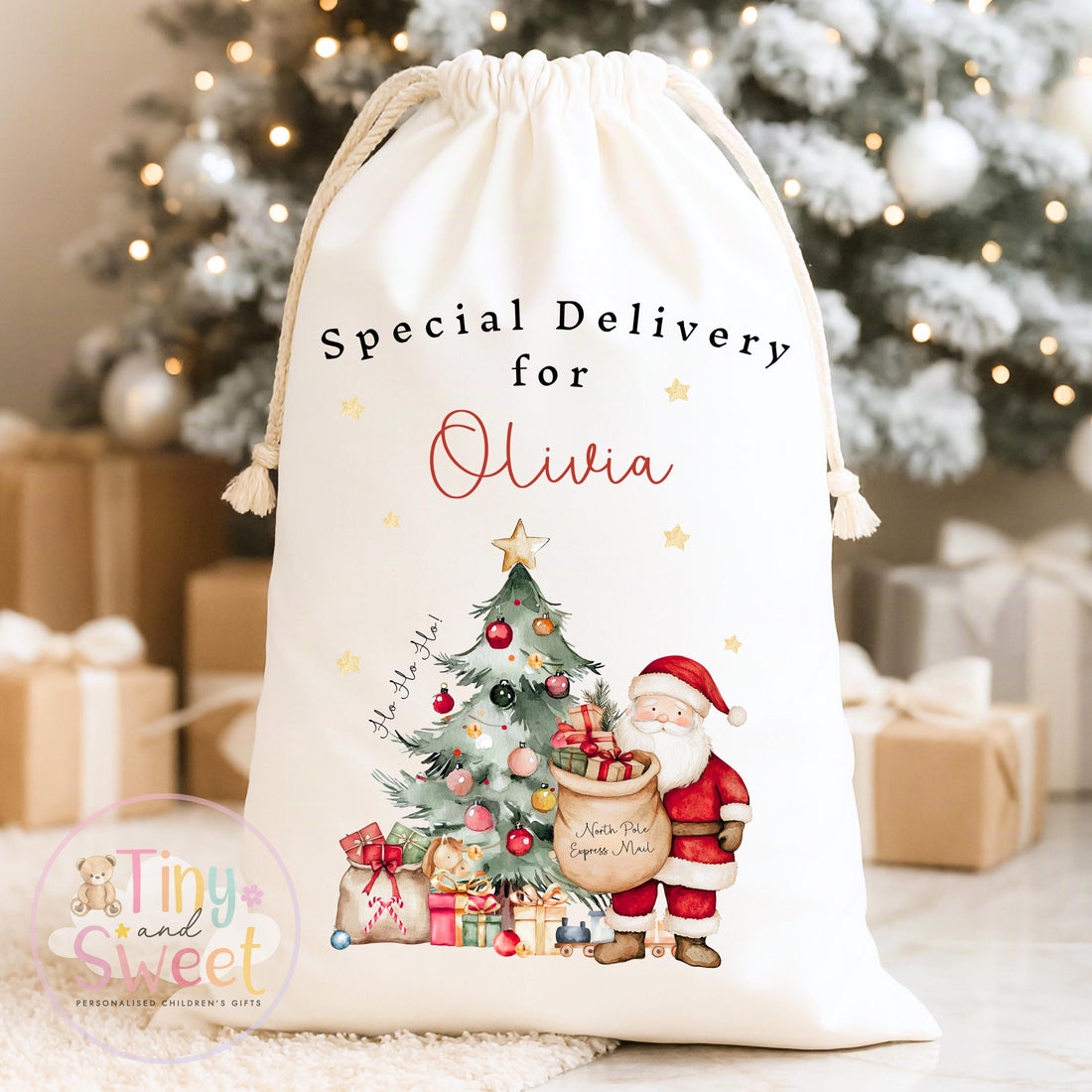 Classic Santa Personalised Christmas Sack