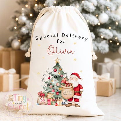 Classic Santa Personalised Christmas Sack