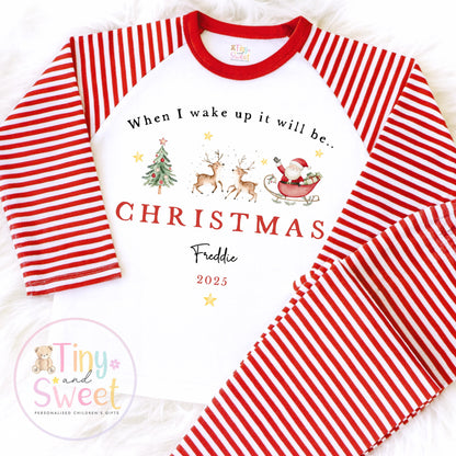 Personalised Christmas Pyjamas, Christmas Eve Pyjamas, Christmas Nightwear, Childrens Christmas pjs, Xmas pjs, Kids Christmas Pjs